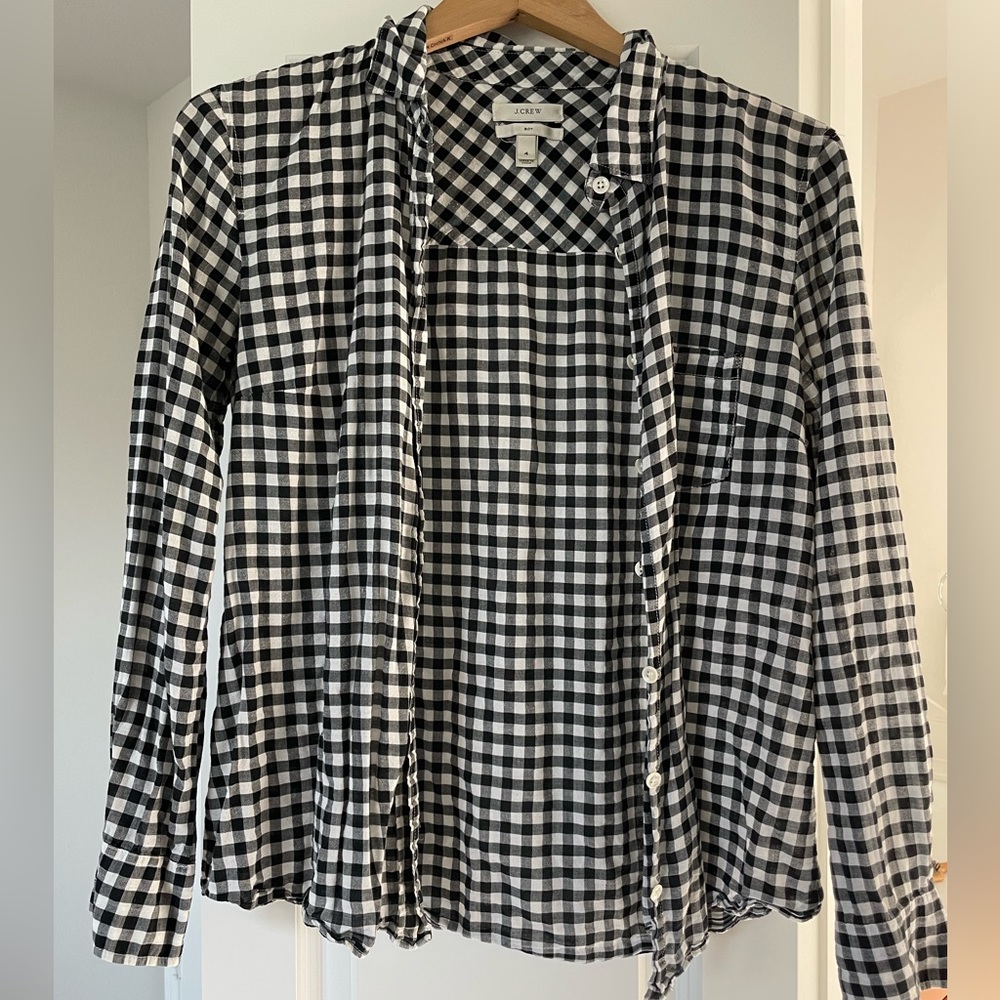 J Crew Boyfriend Fit Gingham Button Down